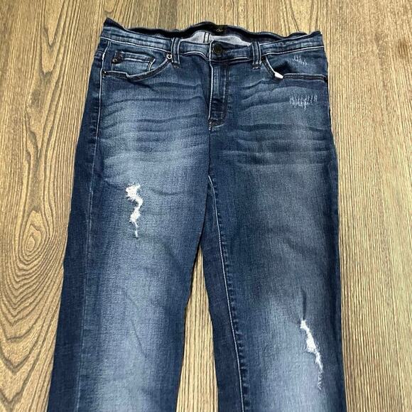 Kancan High Rise Ankle Skinny Jeans Denim Distressed Medium Wash Blue Size 28 - Picture 3 of 12